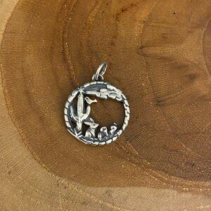 RETIRED James Avery Desert Landscape Charm, Sterling Silver